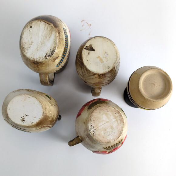 Vtg 5pc Set Native American Indian Southwestern Ceramic Pottery Vase & Pitchers - Picture 7 of 8